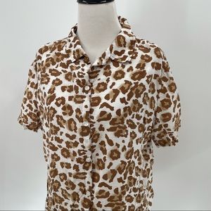Woman’s White Stag Leopard Blouse